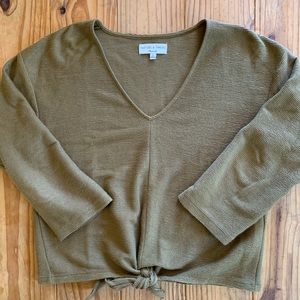 Madewell Texture and Thread Olive Green Top (M)